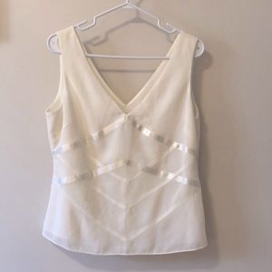 Sheer and satin detailed tank top